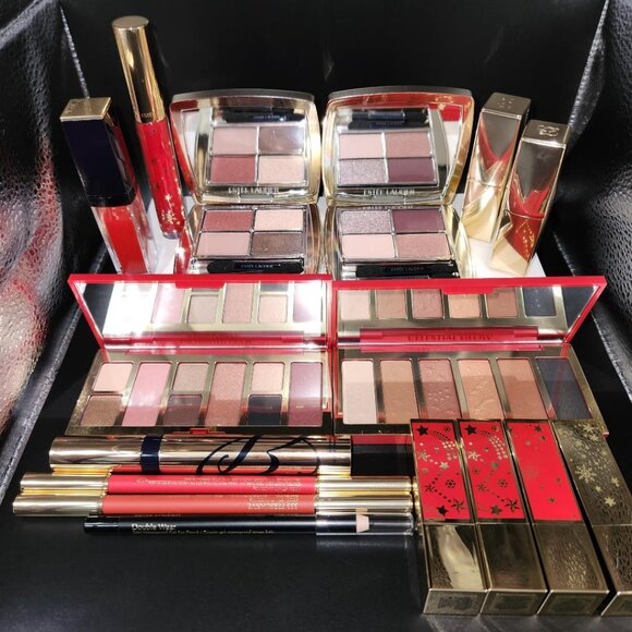 16 pc FULL SIZE Estee Lauder Makeup Set - 8 Lipsticks, Eyeshadow Compacts & more